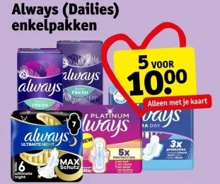 Promotie: Always (Dailies) enkelpakken