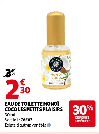 Offre: Eau de toilette monoï coco