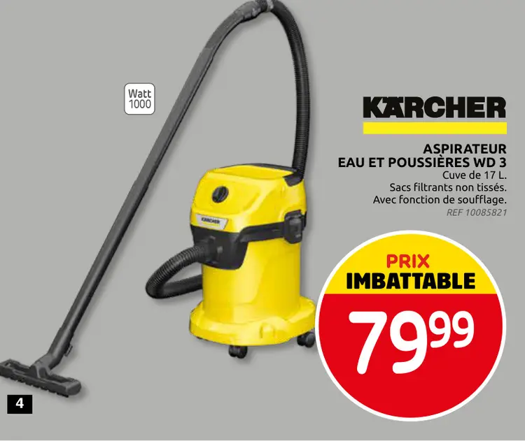 Promotie: Aspirateur eau et poussières wd 3