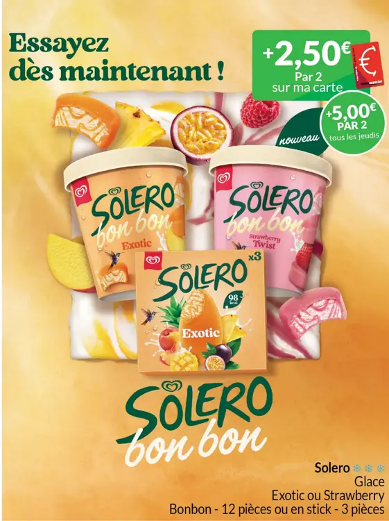 Offre: Solero Glace Exotic ou Strawberry