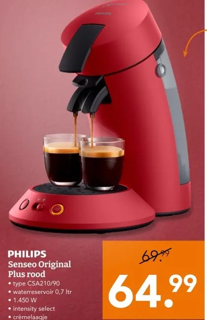 Aanbieding: Senseo Original Plus rood