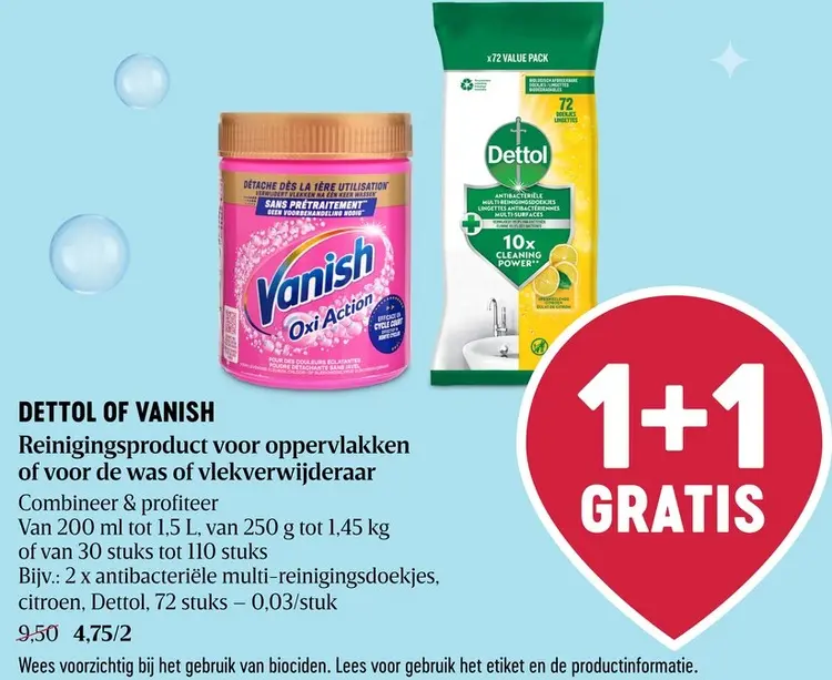 Promotie: Reinigingsproduct voor oppervlakken of voor de was of vlekverwijderaar