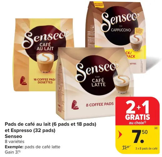Offre: Pads de café au lait et Espresso