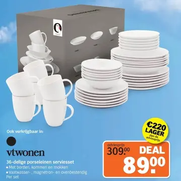 Aanbieding: 36-delige porseleinen serviesset