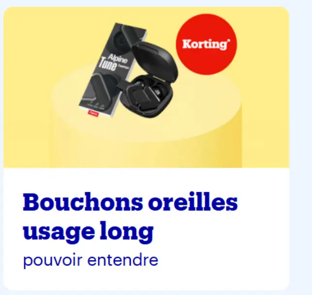 Offre: Bouchons oreilles usage long