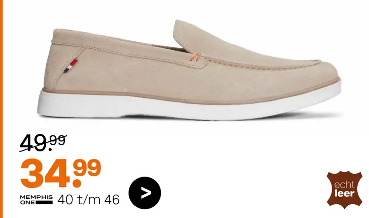 Aanbieding: Memphis one mocassin taupe