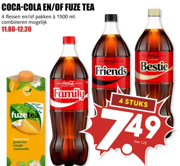 Aanbieding: Coca-cola en/of Fuze Tea