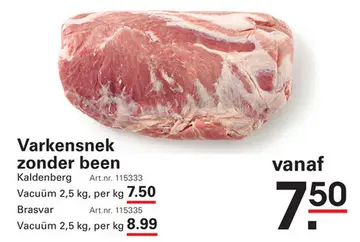 Aanbieding: Varkensnek zonder been