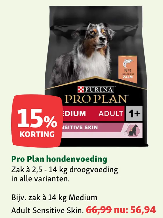 Aanbieding: Pro Plan hondenvoeding 2,5-14 kg droogvoer