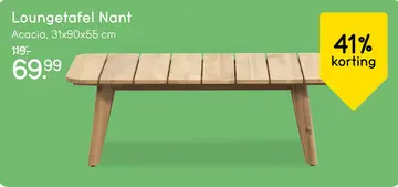 Aanbieding: Loungetafel Nant - acaciahout - 30x90x55 cm