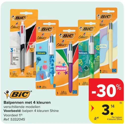 Promotie: Balpennen met 4 kleuren