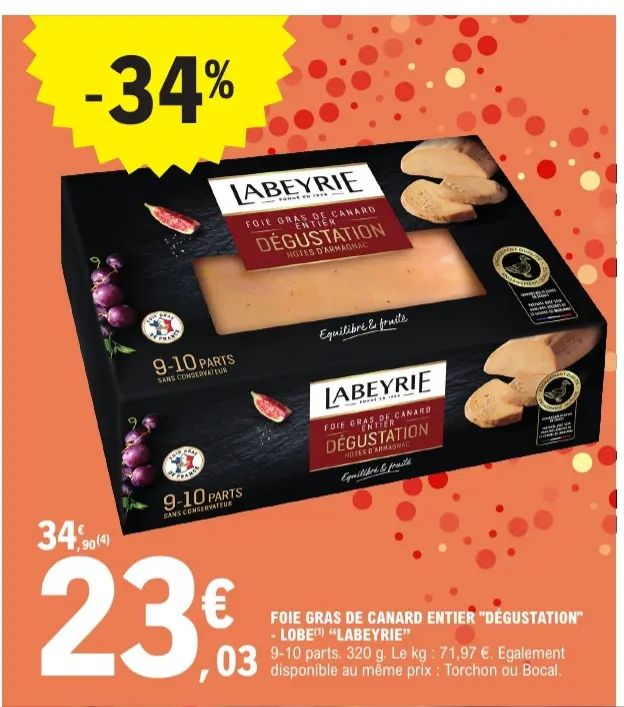 Promotie: Foie gras de canard entier "dégustation"