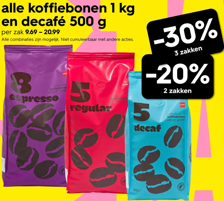 Promotie: HEMA Koffiebonen en decafé