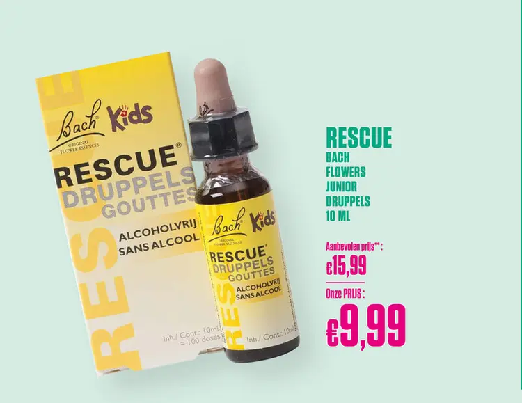 Promotie: Bach Flower Rescue Junior druppels 10ml - Bach Flower