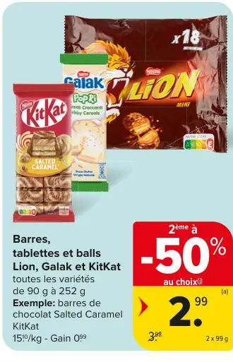 Offre: Barres, tablettes et balls