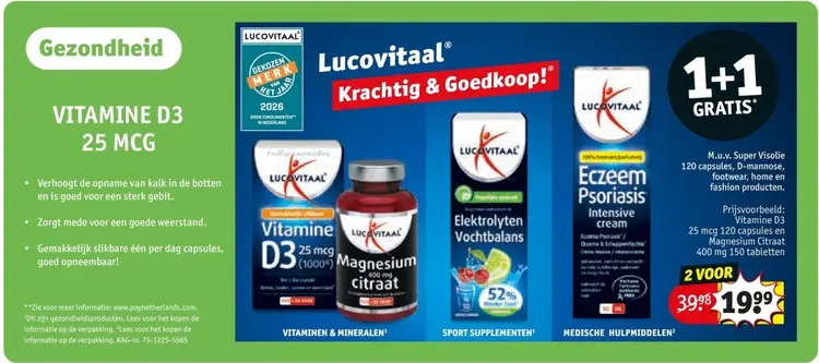 Aanbieding: Vitamine D3 25 MCG