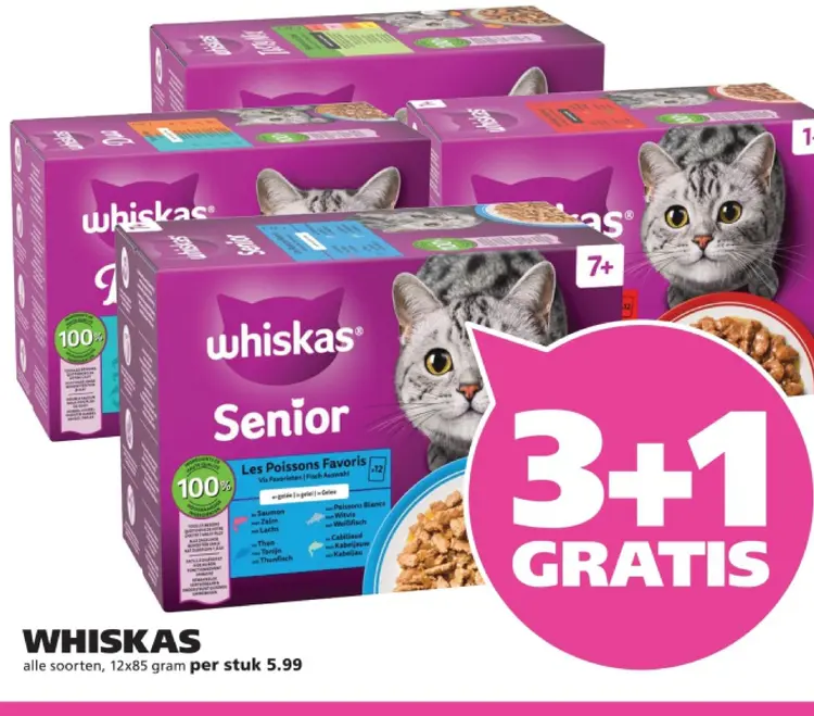 Aanbieding: WHISKAS Senior Les Poissons Favoris