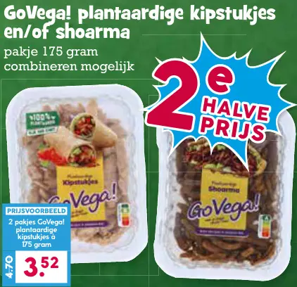 Aanbieding: Plantaardige kipstukjes en/of shoarma