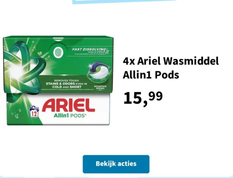 Aanbieding: Ariel Wasmiddel Allin1 Pods