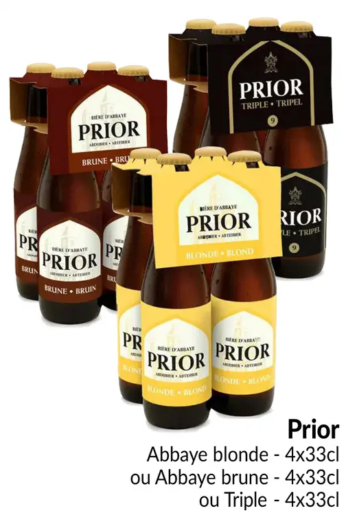 Offre: Prior Abbaye blonde, Abbaye brune of Triple