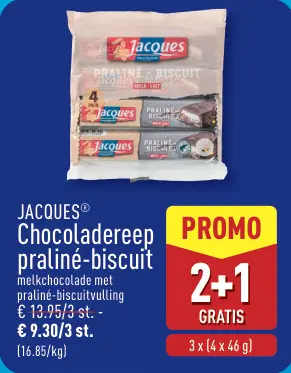 Promotie: Chocoladereep praliné-biscuit