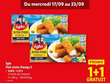 Offre: Fish sticks Oméga 3