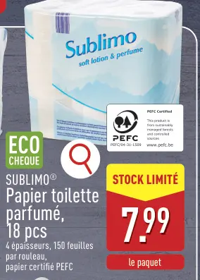Offre: Papier toilette parfumé