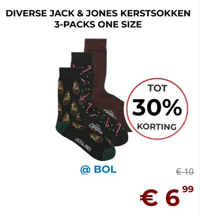 Aanbieding: Jack & jones kerstsokken