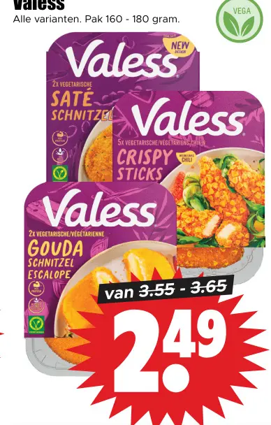 Aanbieding: Valess Saté Schnitzel, Crispy Sticks, Gouda S