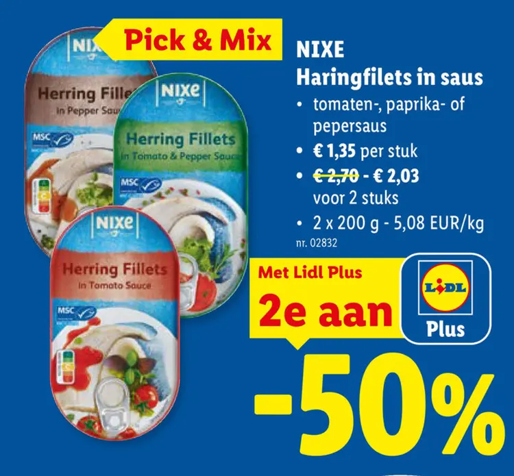 Promotie: Haringfilets in saus