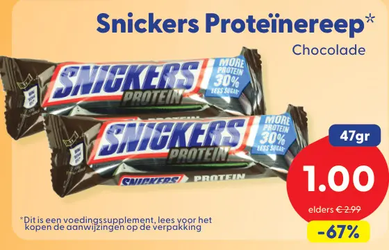 Aanbieding: Snickers Proteïnereep