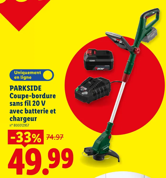 Offre: Coupe-bordure sans fil 20 V