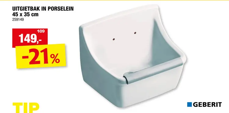 Promotie: Geberit uitgietbak
