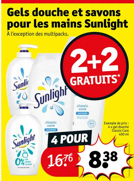 Offre: Gels douche et savons pour les mains