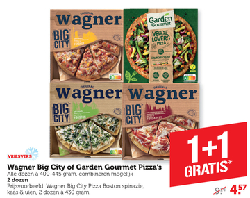 Aanbieding: Wagner Big City of Garden Gourmet Pizza's