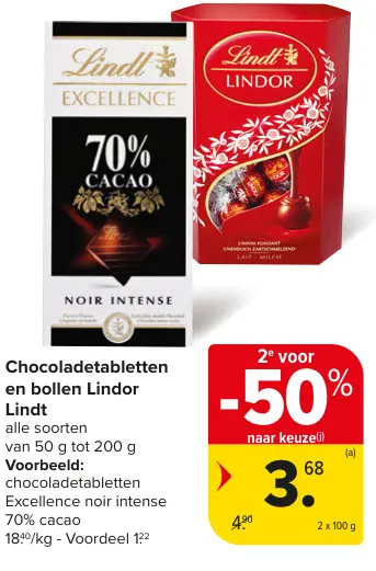 Promotie: Chocoladetabletten en bollen