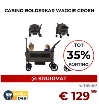 Aanbieding: Cabino bolderkar waggie groen