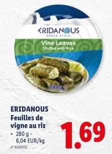 Offre: Feuilles de vigne au riz