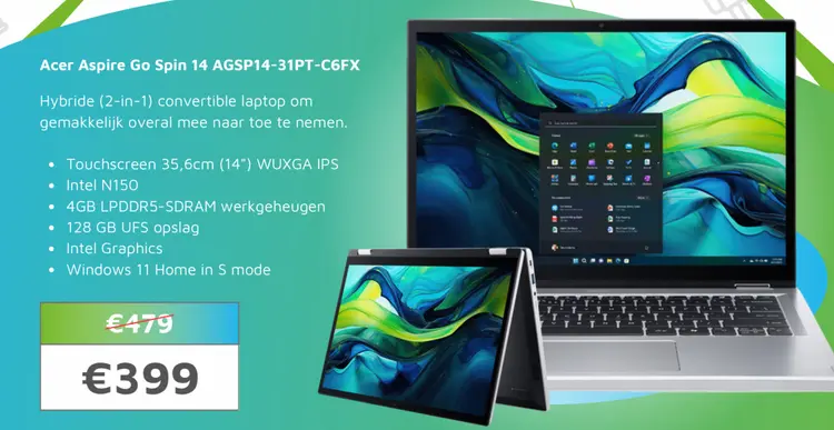 Aanbieding: Acer Aspire Go Spin 14 AGSP14-31PT-C6FX