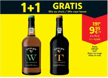 Offre: Porto OFFLEY Blanc ou rouge Witte of rode