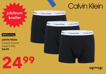 Aanbieding: Calvin Klein heren boxershorts zwart 3 paar