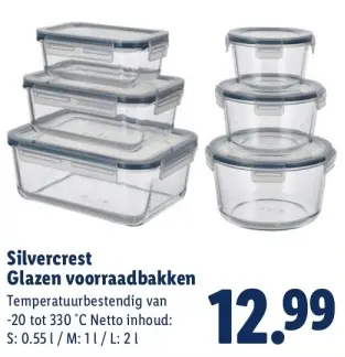 Aanbieding: Glazen voorraadbakken
