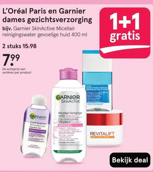 Aanbieding: L'Oréal Paris en Garnier dames gezichtsverzorging