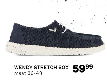 Aanbieding: HEYDUDE Wendy Streetch Sox Instappers blauw