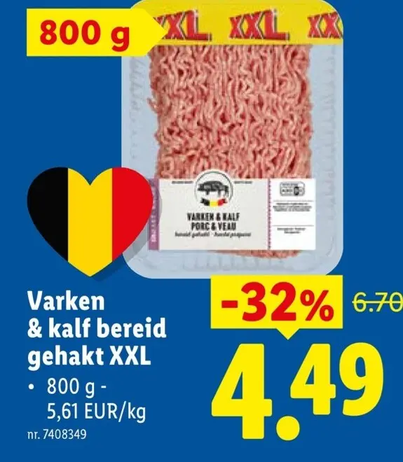 Promotie: Varken & kalf bereid gehakt XXL