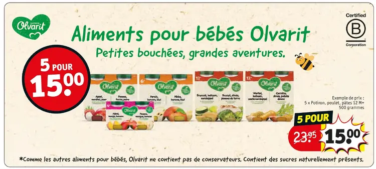Offre: Aliments pour bébés