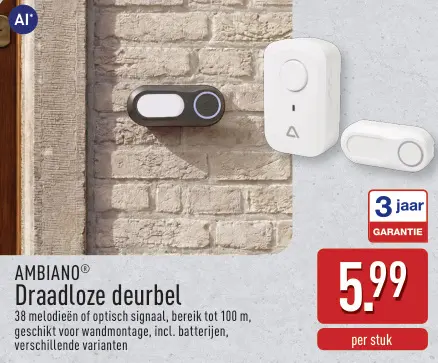 Promotie: Draadloze deurbel