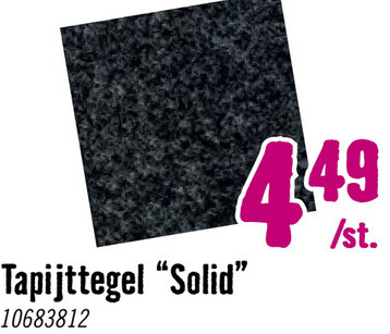 Aanbieding: Tapijttegel velours Solid antraciet 50x50cm