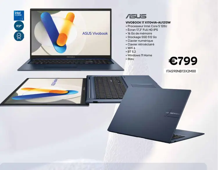 Offre: Vivobook 17 x1704va-au1213w