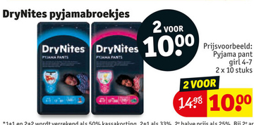 Aanbieding: DryNites pyjamabroekjes Pyjama pant girl 4-7